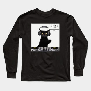 DJ cat Long Sleeve T-Shirt